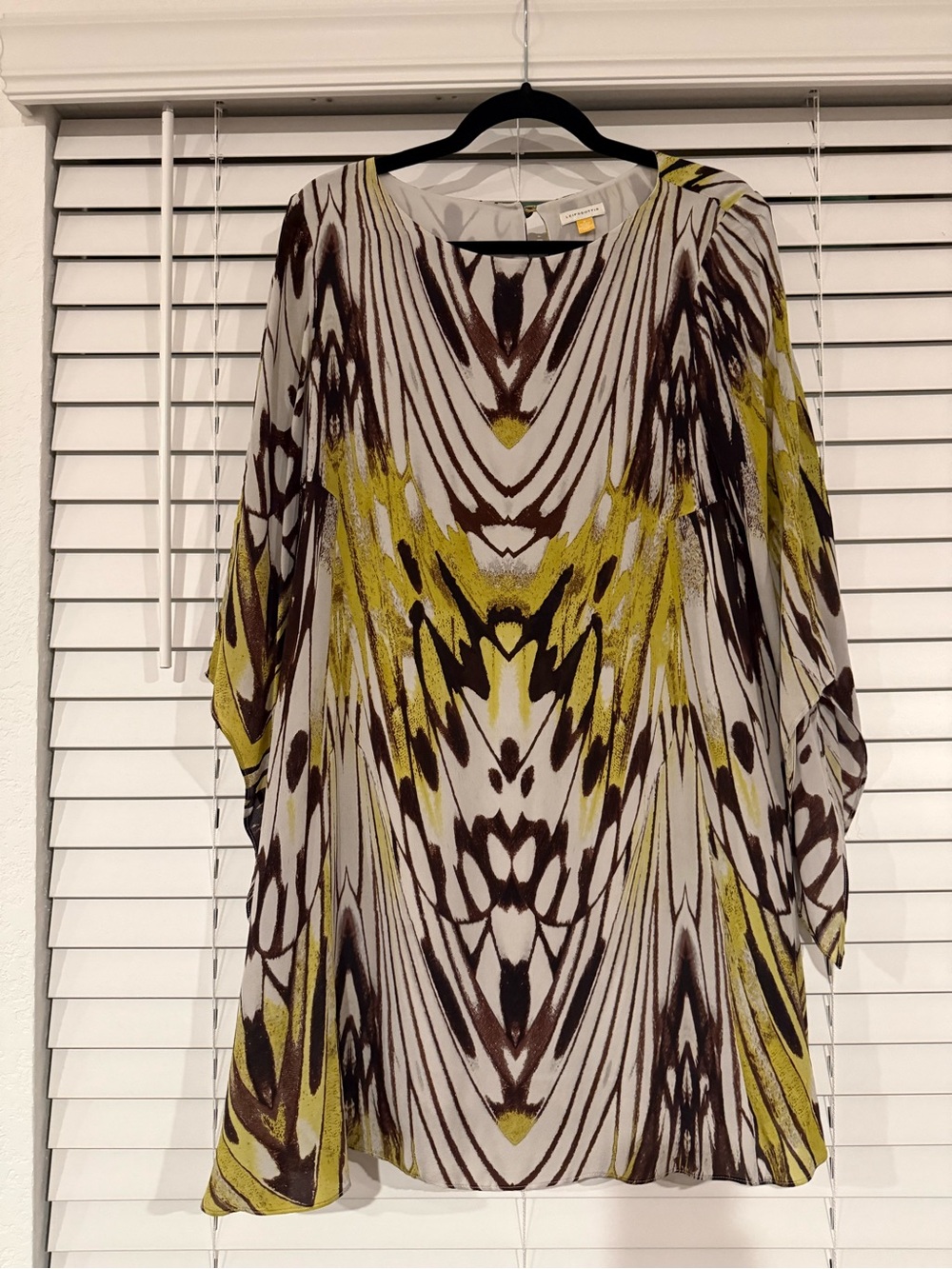 LEIFSDOTTIR Butterfly Print 100% Silk Mini Dress Women's Size 6
